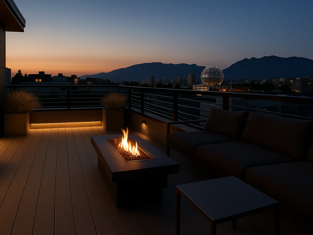 Composite rooftop deck in Mount Pleasant, Vancouver — low-maintenance design by BRIO